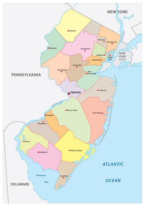 We often write and organize lists in alphabetical order. New Jersey Maps & Facts - World Atlas