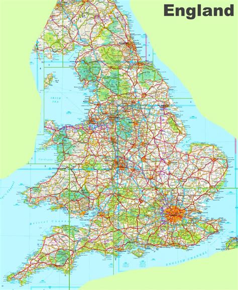 Large Detailed Map Of England Printable Road Maps Uk Printable Maps