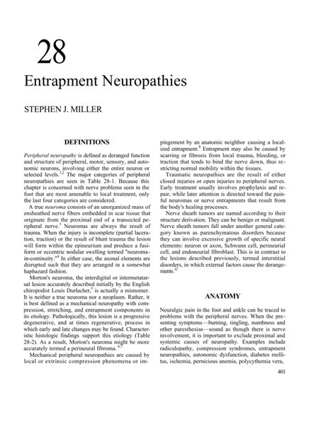 28 Entrapment Neuropathies Stephen J Miller Definitions