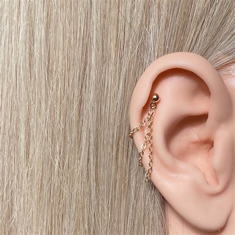 Chain Cartilage Earring Etsy