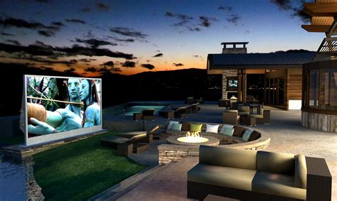 A white sheet was used to create the screen. Outdoor: How To Set Up Your Own Backyard Theater Systems ...