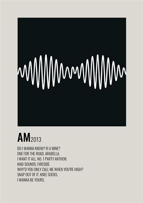 Am Minimalist Poster Arctic Monkeys Album Cover Minimalist Poster Music Poster Design