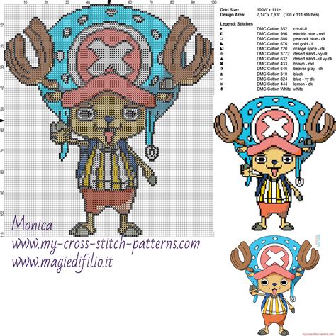 A play about time, chimes, and rhymes for the very young — children two to five years old. Tony Chopper One Piece cross stitch pattern - free cross ...