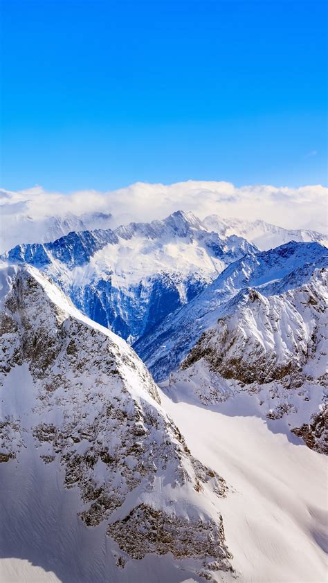 Mountains Winter Peaks Snow Wallpaper 1080x1920