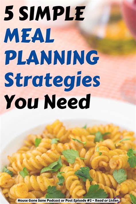 Podcast Or Post 2 Simple Meal Planning Strategies House Gone Sane