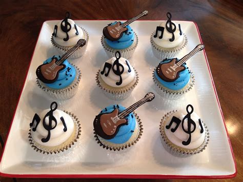 Guitar Cupcakes Buttercream Cupcakes With Guitars And Musi Flickr