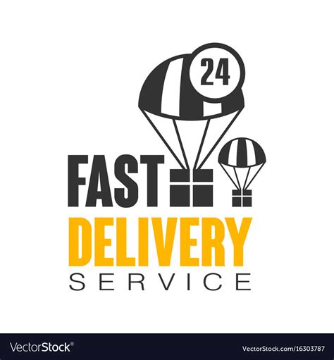 Fast Delivery Service 24 Hours Logo Design Vector Image