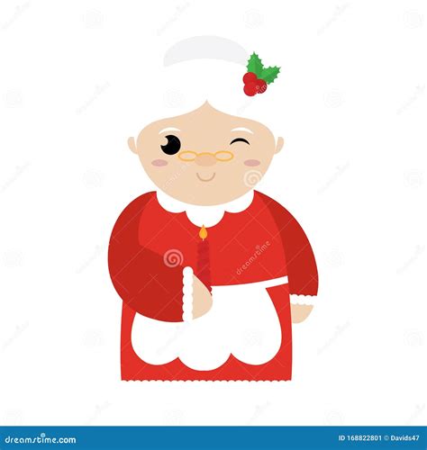 isolated mrs claus cartoon stock vector illustration of woman 168822801