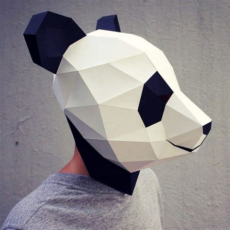 Waste Paper Head Diy Paper Panda Mask Noveltystreet