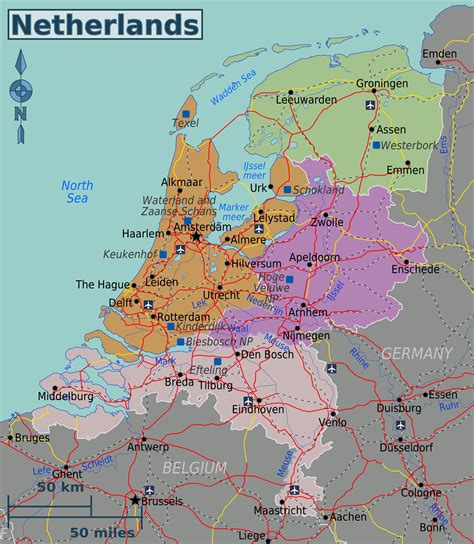 Mit dem kleinen widerstand haben jene römer die niederlande schließlich erobert; Landkarte Niederlande (Touristische Karte) : Weltkarte.com ...
