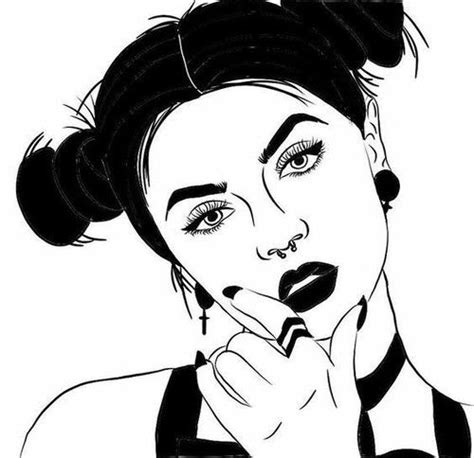 Outline Draw And Illustration Image Teenage Drawings Tumblr Outline Black And White Sketches