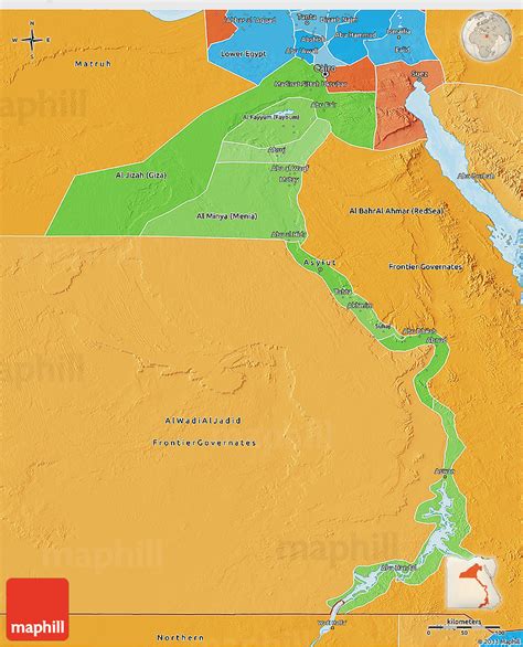 Political Shades 3d Map Of Upper Egypt
