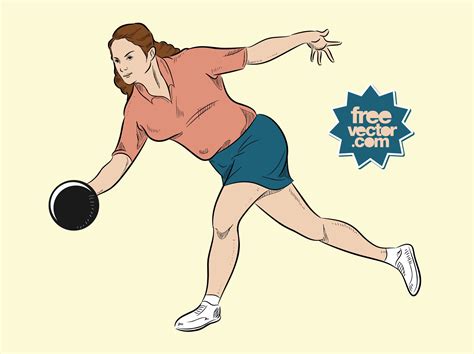 Bowling Woman Vector Art Graphics Freevector