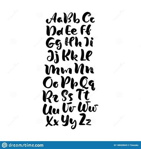 Hand Lettering Alphabet Design Handwritten Brush Script Modern