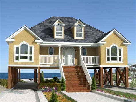 Coastal cabin on stilts with ocean views. Plan 60053RC: Low Country or Beach Home Plan | House on stilts, Country style house plans, Beach ...