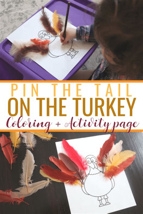 Pin The Tail On The Turkey Printable Little Learning Club