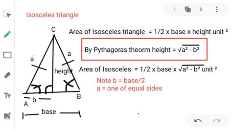 An isosceles triangle is a triangle with two sides of the same length. Area of isosceles triangle - YouTube