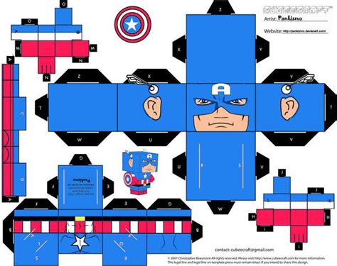 Captain America Cubee By Pankismo On DeviantART Paper Toys Paper