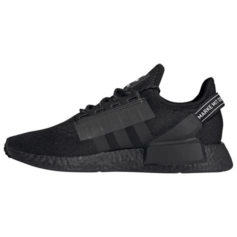 Adidas Originals Lace Nmd R1 V2 Running Shoes In Blackblackblack Black For Men Lyst
