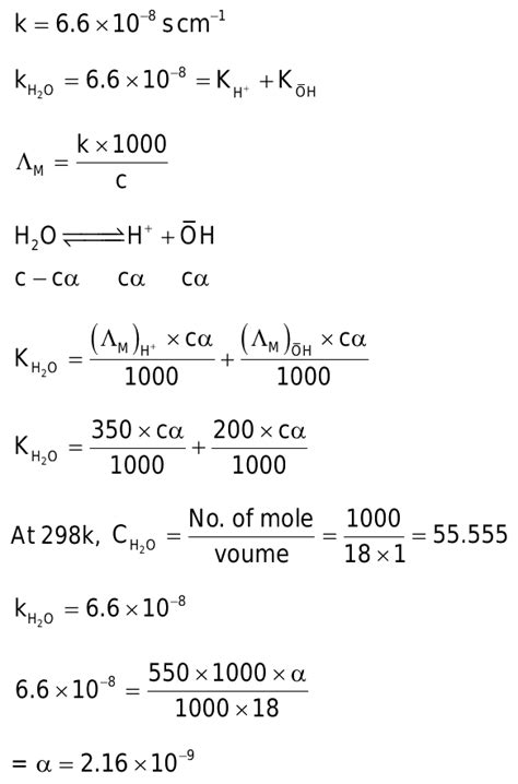 At Certain Temperature The Conductivity Of Pure Water Is 661