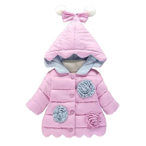 Dfxd Sweet Baby Cotton Padded Coat 2017 Lovely Girls Winter Thick Three