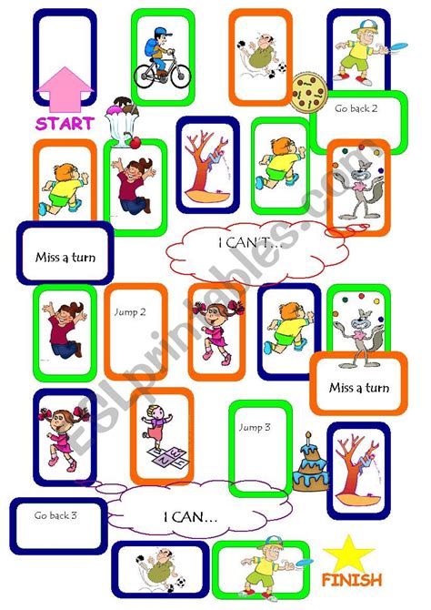 Can Can´t Boardgame Esl Worksheet By Maria Augusta