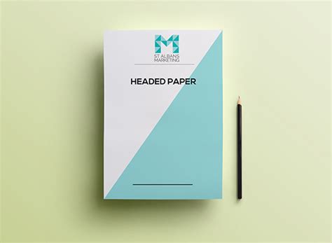 That heading usually consists of a name and an address, and a logo or corporate design, and sometimes a background pattern. Headed Paper/Letterheads - St Albans Marketing