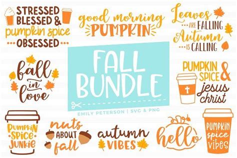 Fall Bundle SVG 10 Designs By Emily Peterson Studio On