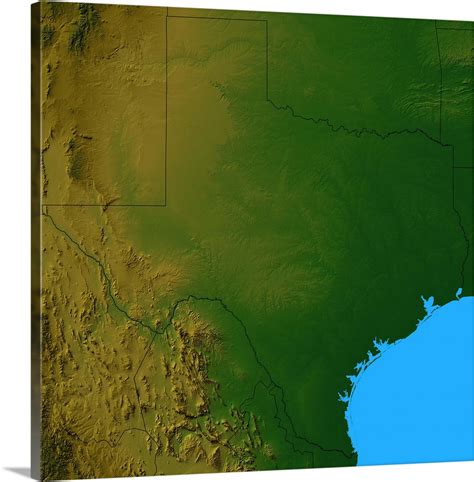 Topographic Map Of Texas Wall Art Canvas Prints Framed Prints Wall