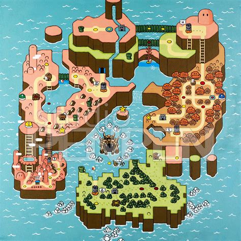 Super Mario World Map Original Or Autumn Flavored Etsy