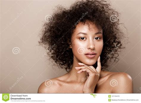 Fashion Studio Portrait Of Beautiful African American Woman With