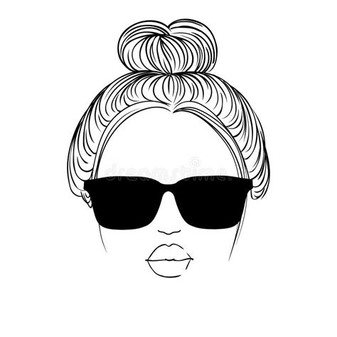 Girl With Glasses Sketch Vector Woman Silhouette Beautiful Girl