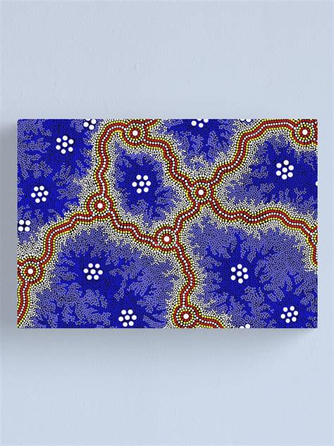 Aboriginal Art Authentic Water Wetlands Canvas Print For Sale By