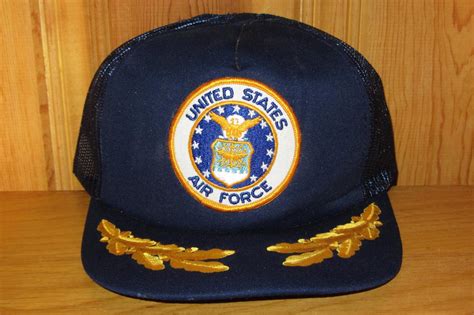 United States Air Force Vintage 80s Navy Blue Mesh Trucker Snapback Hat