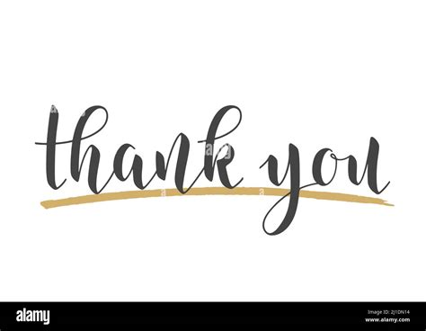 Vector Stock Illustration Handwritten Lettering Of Thank You Template