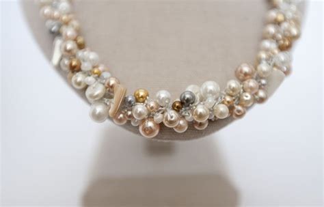 Woven Pearl Necklace Made On Cape Codwarm And Cool Tones Beautiful