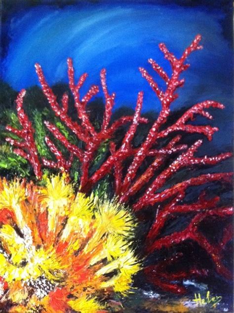 Corals Acrylic Painting By Helen Bellart Absolutearts Com