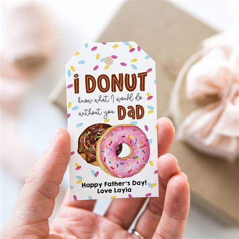 Father S Day Donut T Tag Printable I Donut Know What Etsy