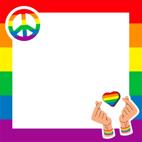 Pride Frame Lgbt Symbols Love Heart Flag In Rainbow Colours Gay