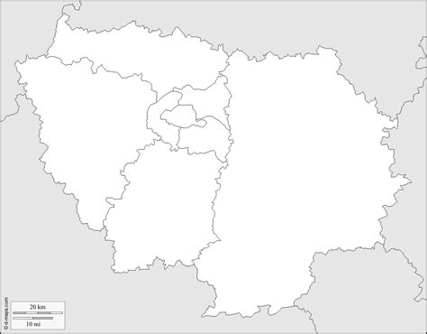 Carte des régions et département de france (vierge). Ile de France carte vierge » Vacances - Arts- Guides Voyages