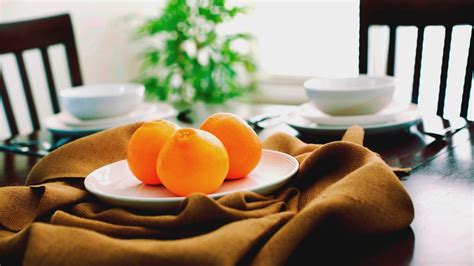 Wallpaper Food Table Morning Orange Fruit Plates Color Produce