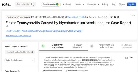 Flexor Tenosynovitis Caused By Mycobacterium Scrofulaceum Case Report
