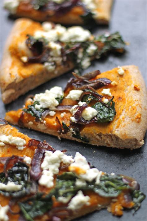 Drizzle with remaining olive oil and sprinkle with sea salt and additional red pepper flakes to your taste. Butternut Squash Pizza with Kale and Goat Cheese - The ...