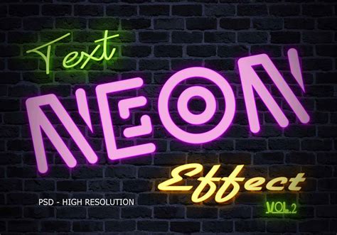 Neon Text Effect Psd Vol2 Free Photoshop Brushes At Brusheezy