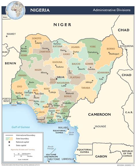 Administrative Map Of Nigeria