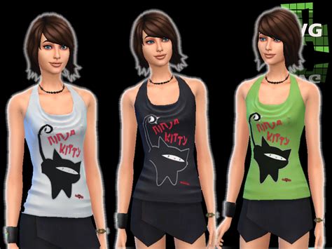 The Sims Resource Emo Shirt Girl 02 Ninja Kitty
