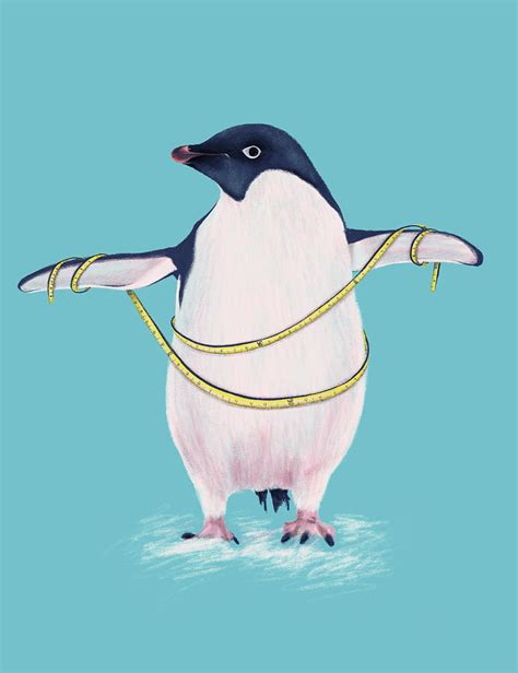 Cute Fat Penguin Goes On Diet Digital Art By Boriana Giormova Pixels