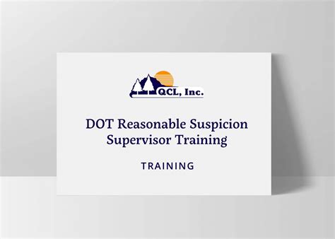 Dot Reasonable Suspicion Supervisor Training Drug Alcohol Testing In