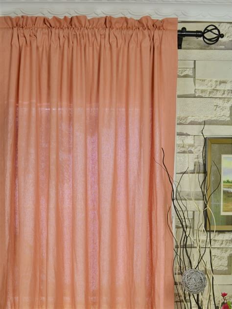Beautiful and elegant lace overlay ruffle curtain will be the focal point in your 16 diy kitchen window treatments for an easy refresh. Peach Colored Curtains | Curtain Ideas