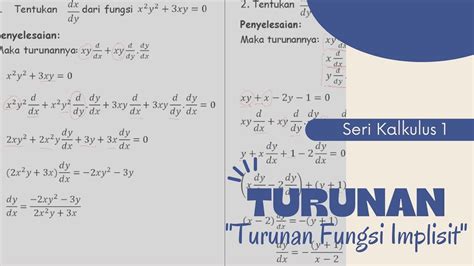 KALKULUS TURUNAN Turunan Fungsi Implisit YouTube